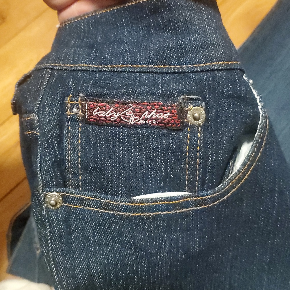 Baby Phat Dark Blue Denim y2k Jeans with :cats Meow !: Back Pockets - Picture 6 of 15